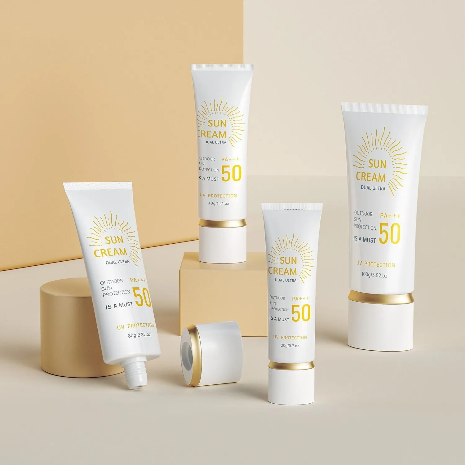หลอดครีม หลอดครีมกันแดดภาพสินค้าจริง แบบที่ 5 โดย Packtive Packaging